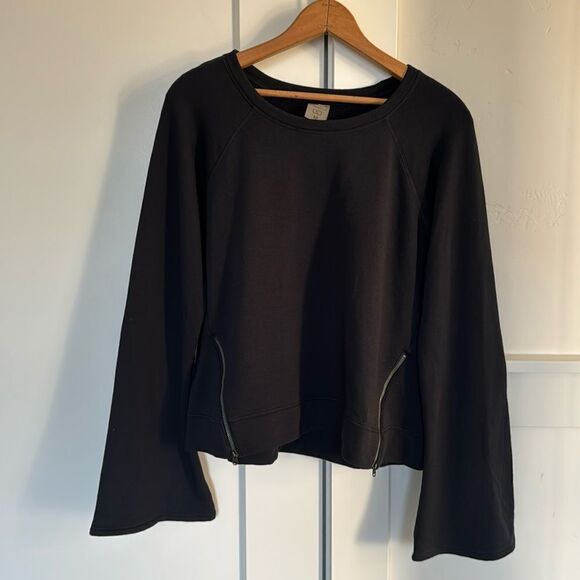 CALIA by Carrie Underwood Women’s Sz M Side Zippers Black Sweatshirt Active Top - Picture 2 of 12